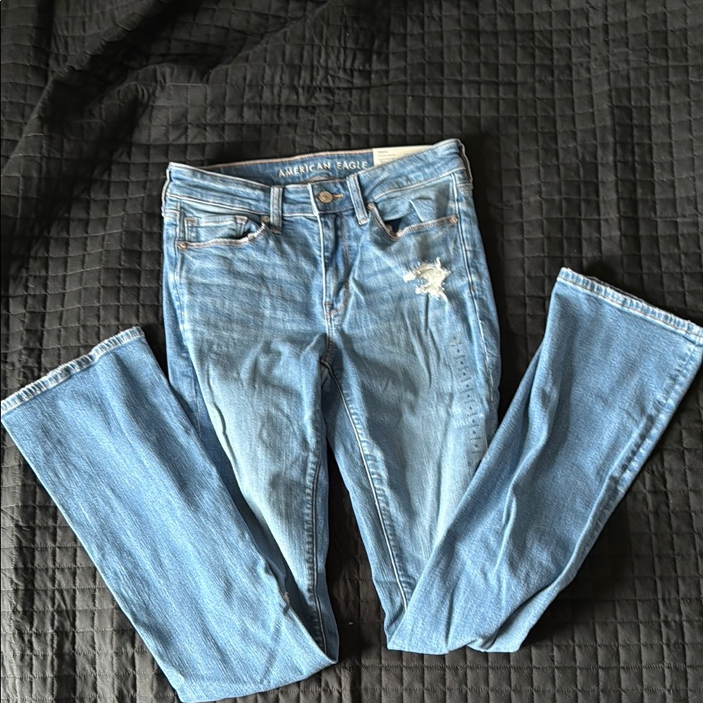 American Eagle Outfitters Blue Flare Wide Leg Jeans